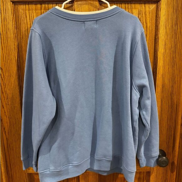 C&K 90s Layered Mock Neck Embroidered Sweatshirt. Cat & pillows theme. Size 1X - Picture 8 of 8